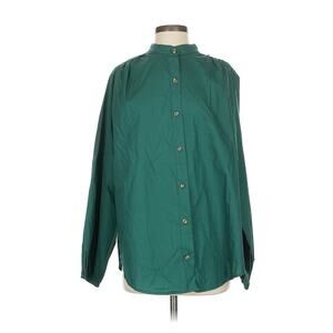 NWT Na Nin Collarless Button Down Tunic Shirt Green 2 (M/L)